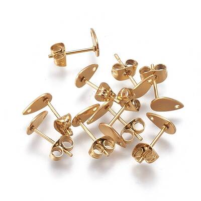 Ion Plating(IP) 304 Stainless Steel Stud Earring Findings