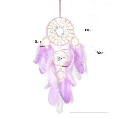 Iron Ring Woven Net/Web with Feather Wall Hanging Decoration