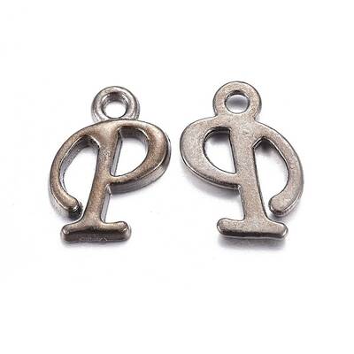 Gunmetal Plated Alloy Letter Pendants