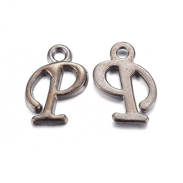 Gunmetal Plated Alloy Letter Pendants