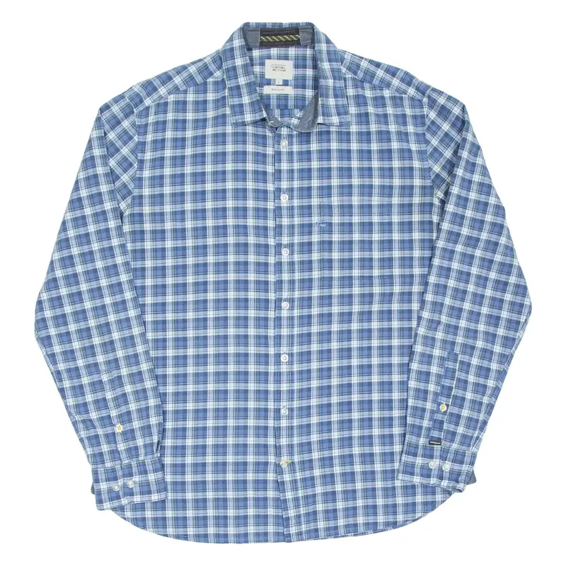 CAMEL ACTIVE Mens Shirt Blue Check Long Sleeve L