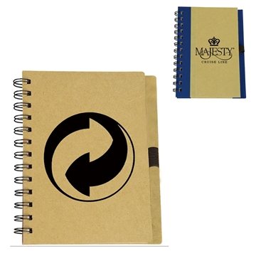 100 Promotional Eco Spiral Notebook - Recycled & Pen Loop