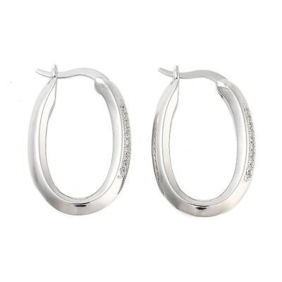 Rack Plating Oval Brass Hoop Earrings