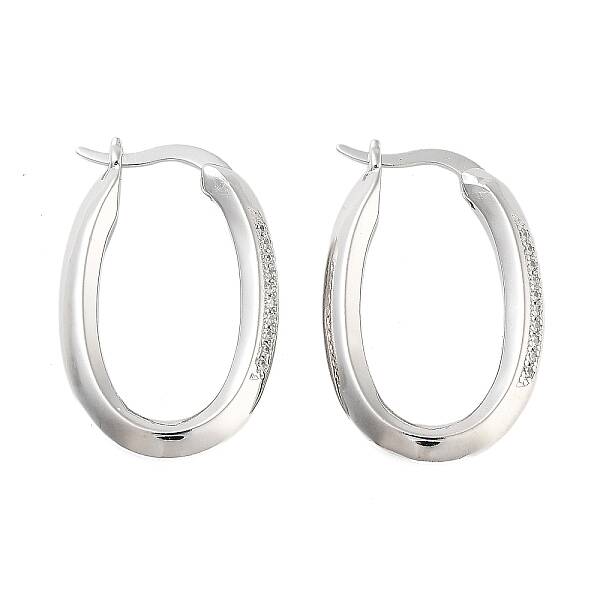 Rack Plating Oval Brass Hoop Earrings