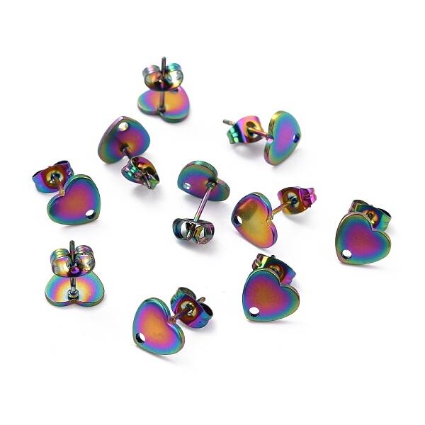 Ion Plating(IP) 304 Stainless Steel Stud Earring Findings