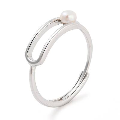 Round Natural Pearl Finger Rings