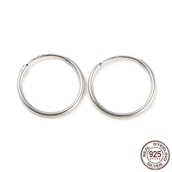 Rhodium Plated 925 Sterling Silver Huggie Hoop Earring Findings