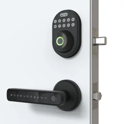 Smart Lock, Combination Door Lock, 1 Set 4 in 1 Function Keyless Entry Lock, Fingerprint / PIN Code / Mechanical Key / APP, ...