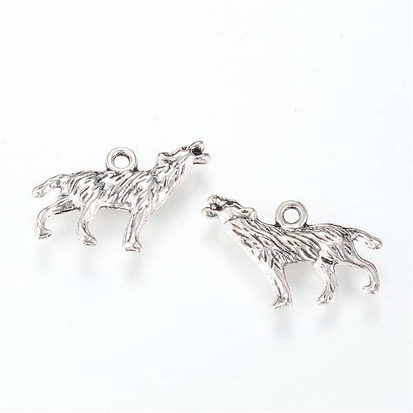 Tibetan Style Alloy Howling Wolf Pendants