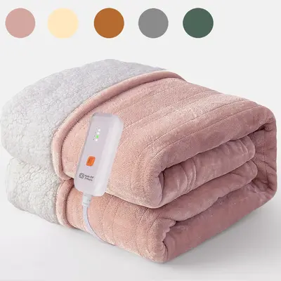 Electric Throw Blanket, 1 Count 4-levels Temperature & 3-hour Automatic Shut-off Function Heated Electric Blanket, Plush Blan...