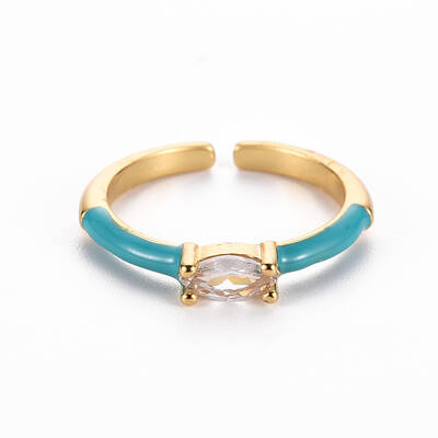Brass Enamel Cuff Rings