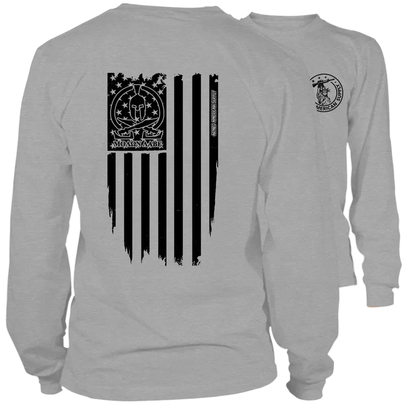 Molon Labe Ghost Flag - Long Sleeve Hi-Vis T-Shirt