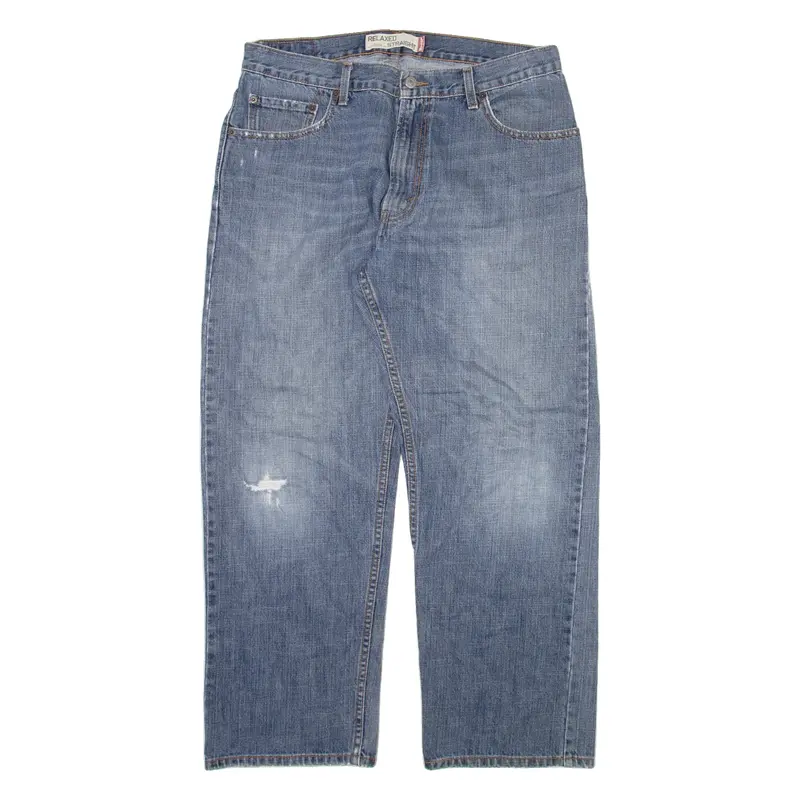 LEVI'S 559 Jeans Distressed Mens Blue Relaxed Straight W34 L28