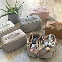 Large Capacity Travel Cosmetic Bag, Travel Makeup Bag,  Opens Flat for Easy Access, Toiletry Bag for Women, Vegan Leather, Mu...