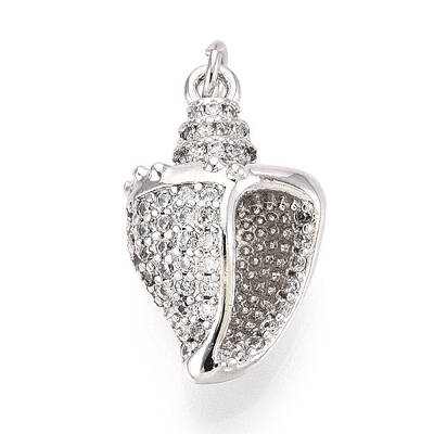Brass Micro Pave Clear Cubic Zirconia Pendants