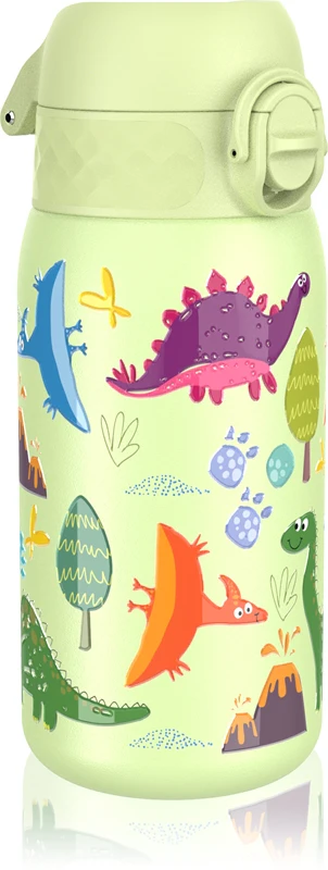 Ion8 Leak Proof Stainless Steel Water Bottle for Kids Dinosaurs 400ml