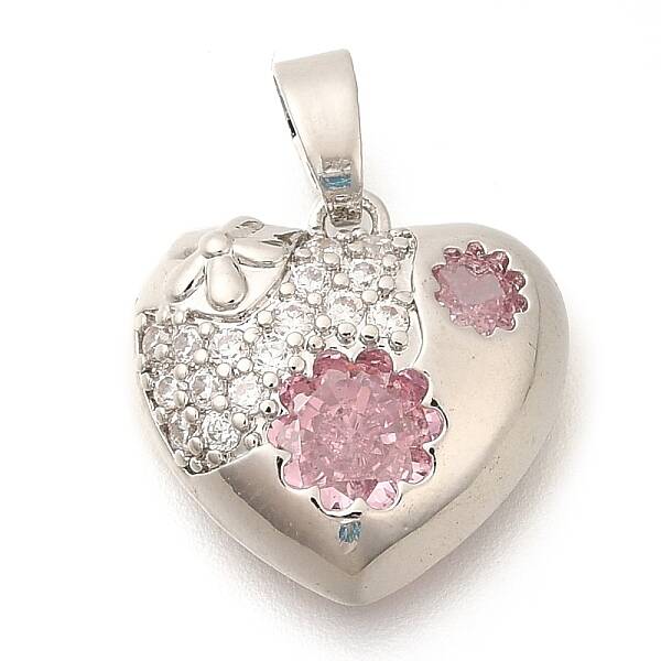 Brass Micro Pave Cubic Zirconia Pendants