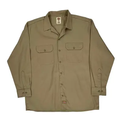 Dickies Shirt - Large Beige Polyester Blend