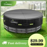 UIRWAY Round Pool Cover with Reflective Strips, Swimming Pool Cover for Above Ground Pools, Solar Cover Including Rope Tie Sw...