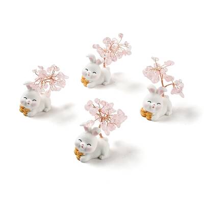 Natural Rose Quartz Tree Display Decorations