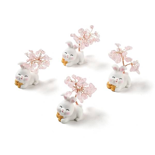 Natural Rose Quartz Tree Display Decorations