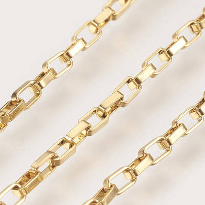 Ion Plating(IP) Handmade 304 Stainless Steel Box Chains
