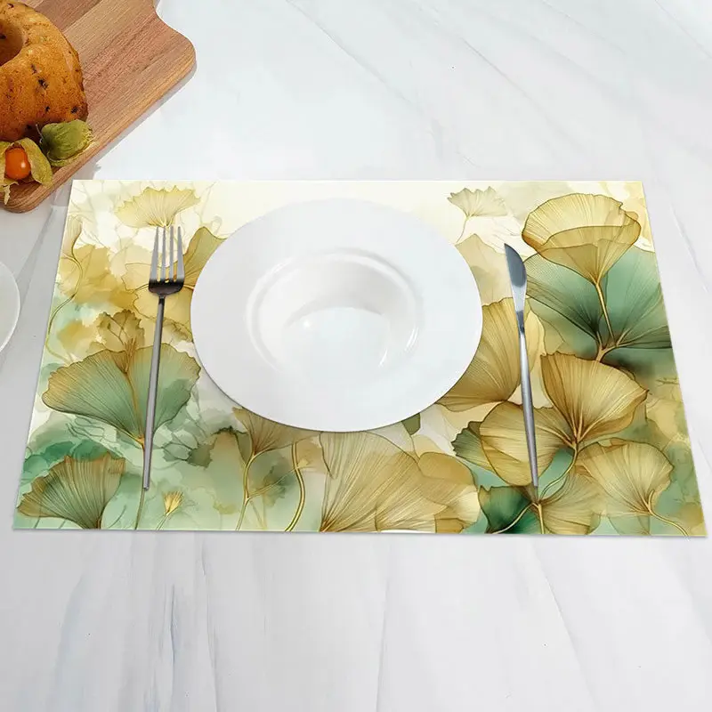 Autumn Ginkgo Biloba Set Of 4 Placemats For Dining - Aperturee