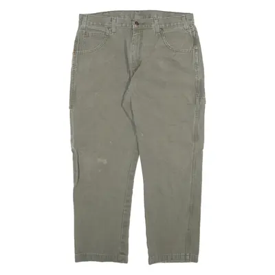 DICKIES Carpenter Mens Trousers Grey Relaxed Straight W32 L26