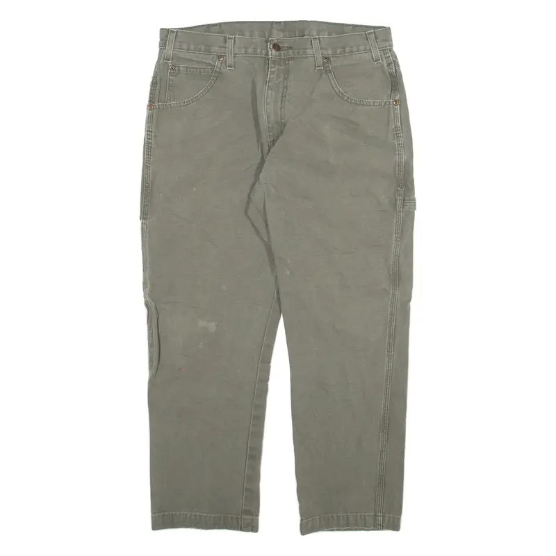 DICKIES Carpenter Mens Trousers Grey Relaxed Straight W32 L26