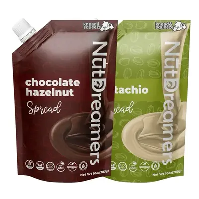 Nut Dreamers Duo - Chocolate Hazelnut & Pistachio Spreads - Vegan, Keto-Friendly, Gluten-Free, Palm Oil-Free - Natural, Peanu...