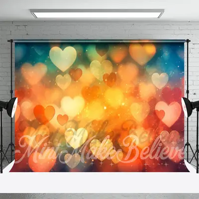 Glitter Heart Pattern Bokeh Photoshoot Backdrop - Aperturee