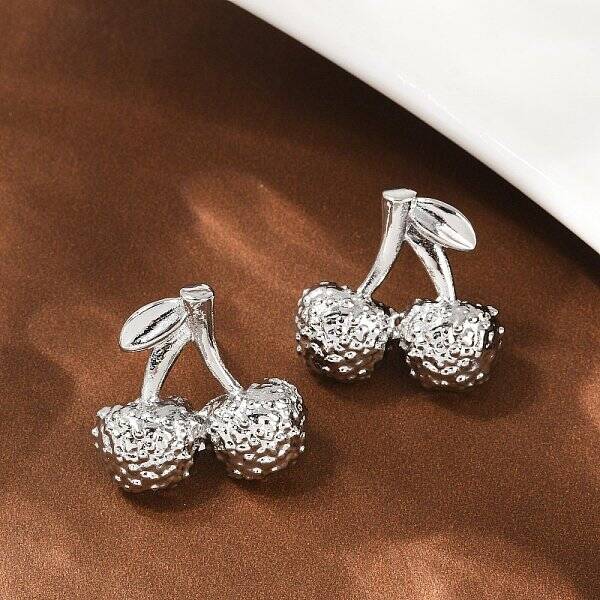 Cherry Brass Stud Earrings