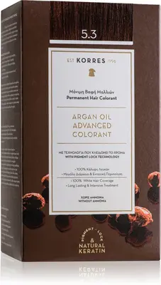Permanent Coloring With Argan Oil Korres - 5.3 CHATAIN DORE