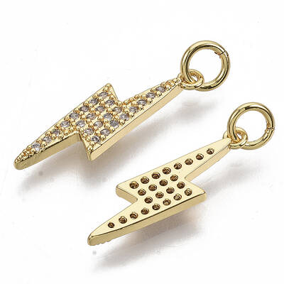 Brass Micro Pave Cubic Zirconia Pendants