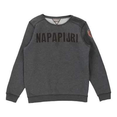 Age 12 Napapijri Spellout Sweatshirt - Large Grey Cotton | Size: large