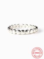 925 Sterling Silver Simple Style Plain Color Ring, Fashion Jewelry for Women, Girl's Fashion Accessories for Party, Daily Bir...