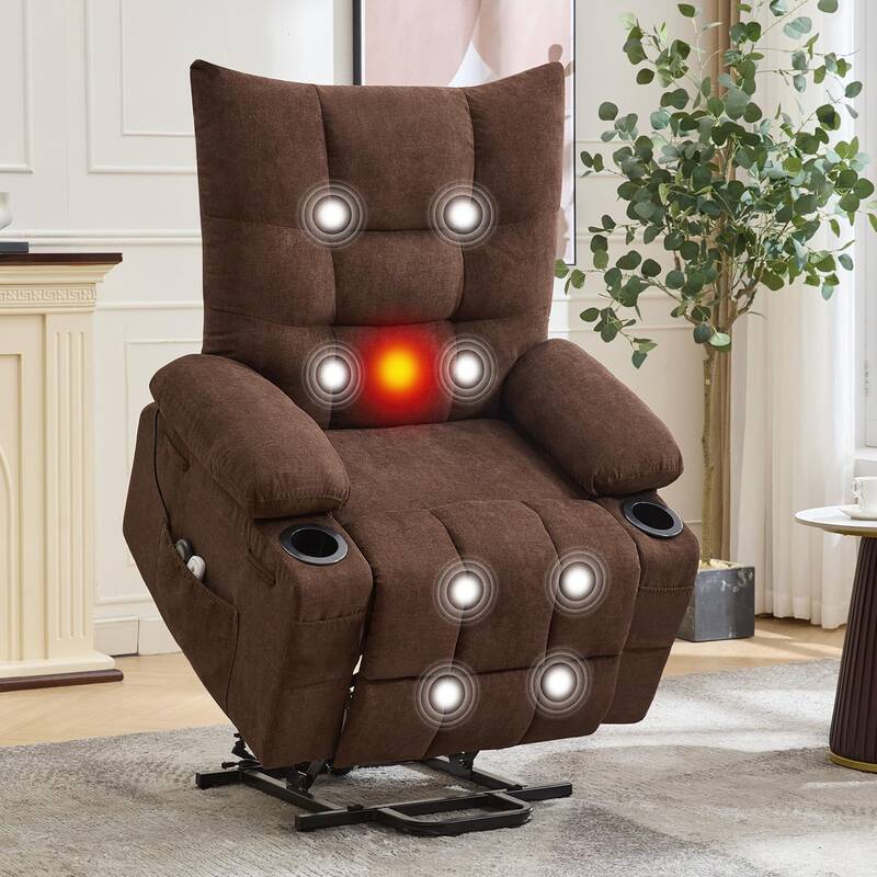 Garvee Power Lift Recliner Chair for Elderly, Oversized Standing Chair Recliner with Massage & Heat, Soft Padded Upholstery, ...