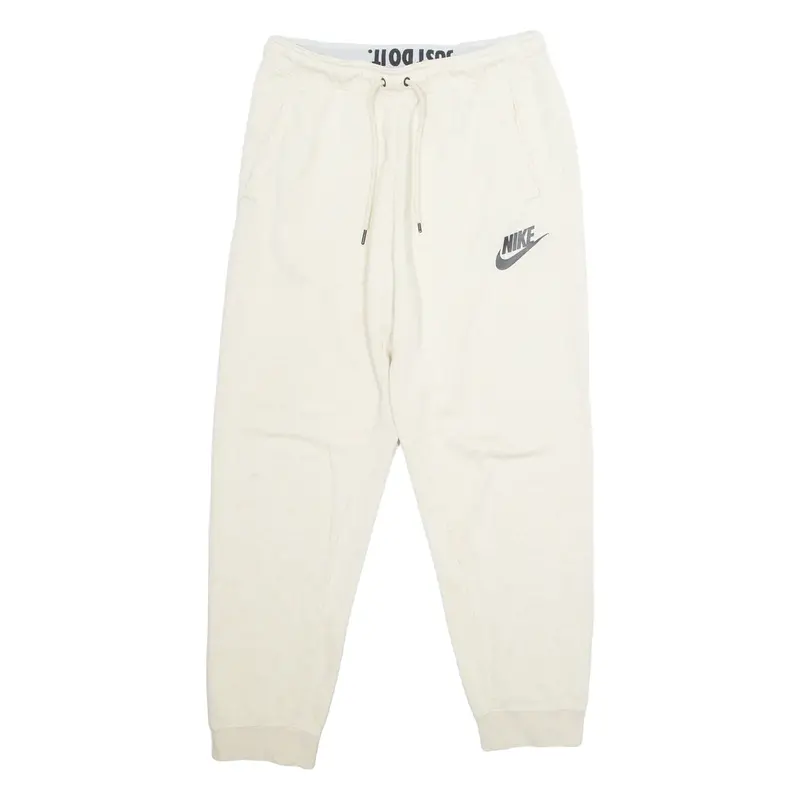 NIKE Womens Joggers Cream Tapered L W30 L28