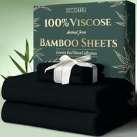 DECOLURE Bamboo Sheets 6pc Set  | 100% Cooling Viscose, Ultra-Soft, 17” Deep Pocket, Double Stitching | Must-Have for Hot S...