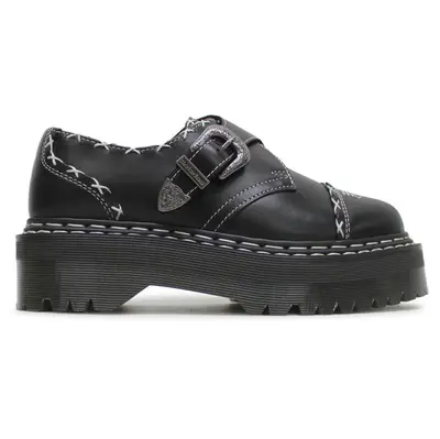 Dr. Martens Monk Quad GA Wanama Leather Unisex Comfort Shoes - Black - Size:US 8 Women / 7 Men