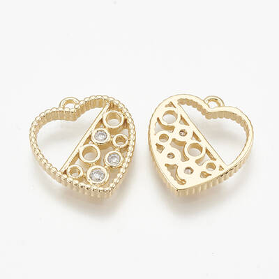 Brass Micro Pave Cubic Zirconia Charms