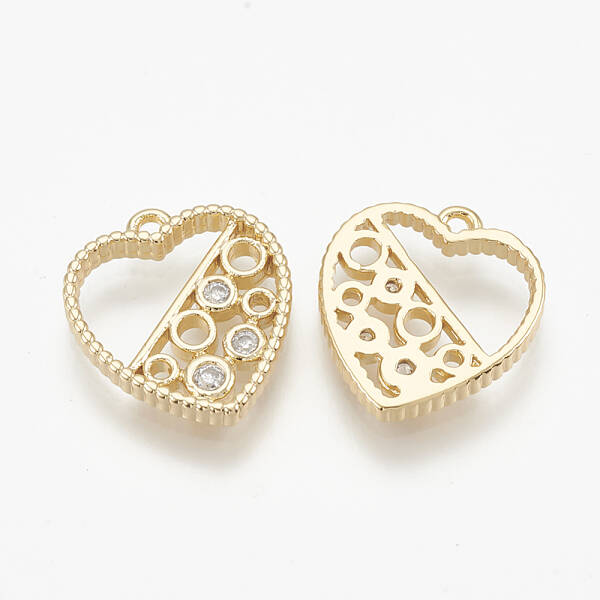 Brass Micro Pave Cubic Zirconia Charms
