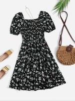 Women's Ditsy Floral Print Dress, Casual Boho Fashion Dress for Daily Holiday Vacation Wear, Bohemian Ladies Dress for Summer...