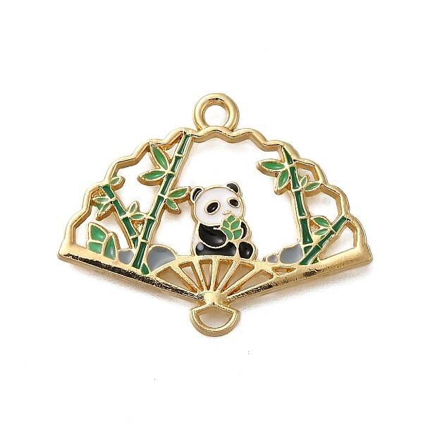 Rack Plating Panda Theme Alloy Enamel Pendants
