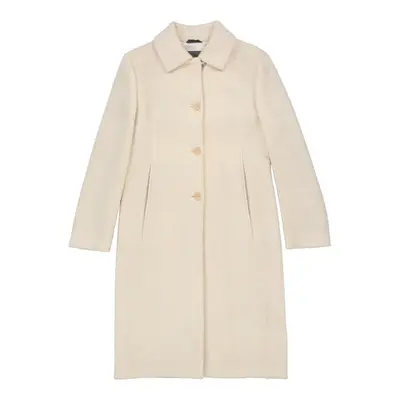 Les Copains Overcoat - Medium Cream Wool Blend