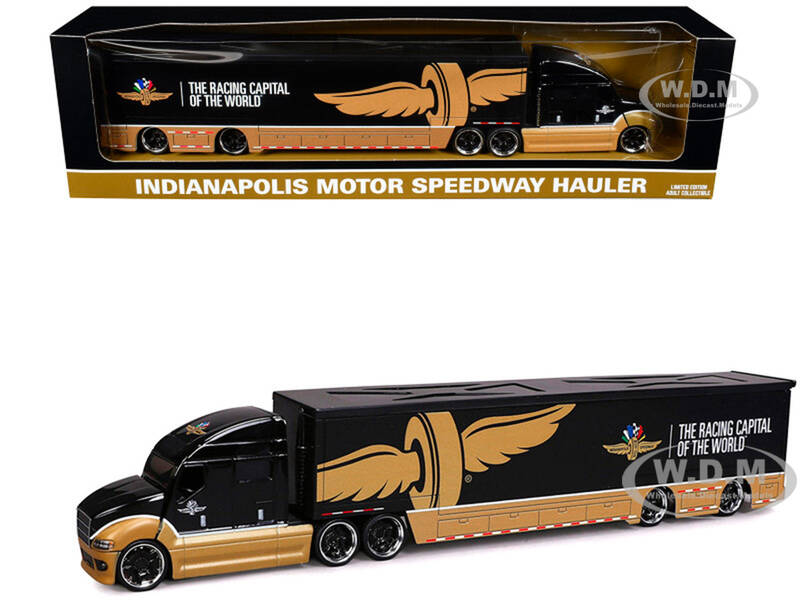 Indianapolis Motor Speedway Hauler Black and Gold 1/64 Diecast Model by IXO Models