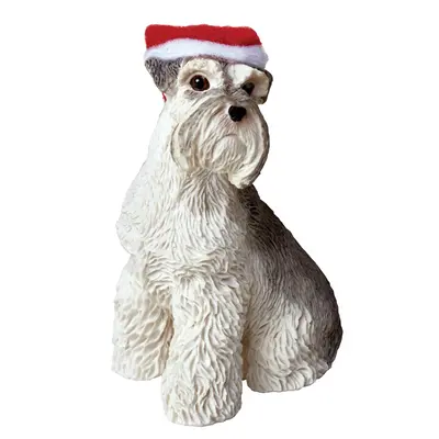Sandicast Sitting Gray Schnauzer Christmas Ornament