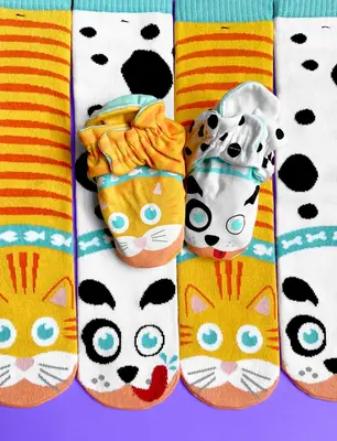 WELCOME TINY HUMAN! NEW PARENTS + BABY PETS GIFT BUNDLE | Booties: 12-18 MONTHS | Socks: (2) ADULT SMALL