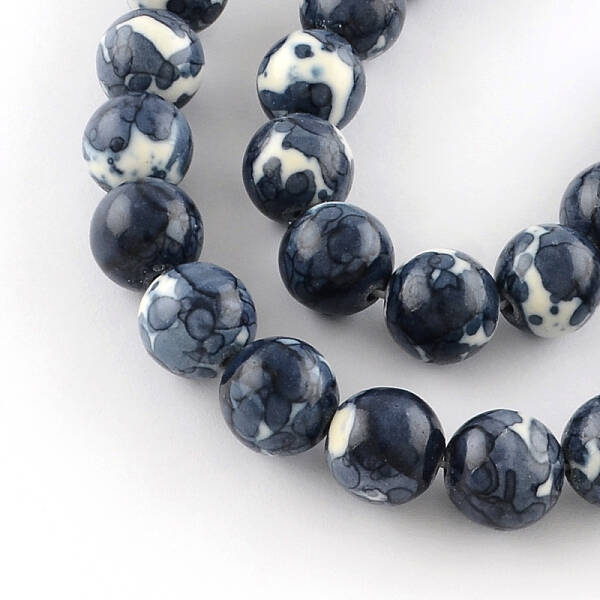 Dyed Natural Ocean White Jade Round Bead Strands