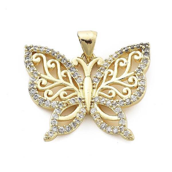 Brass Micro Pave Cubic Zirconia Pendants